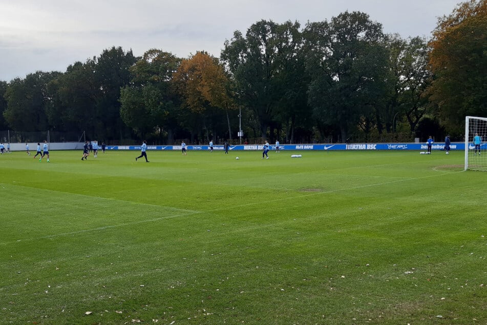 Für die Hertha-Stars standen vor allem Passübungen auf dem Programmpunkt.