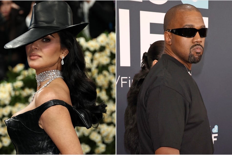 Kanye West has escalated his war with Kim Kardashian (l.) in his obscene song, Heil Hitler.