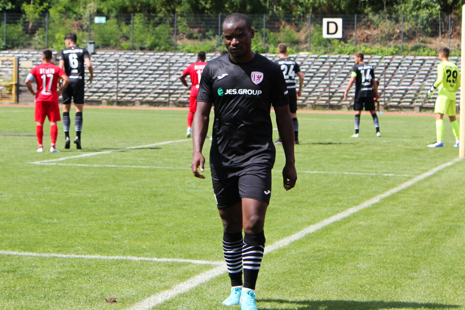 Abu Bakarr Kargbo (29) sicherte dem Greifswalder FC gegen den BFC Dynamo mit seinem sechsten Saisontreffer einen Punkt. (Archivfoto)