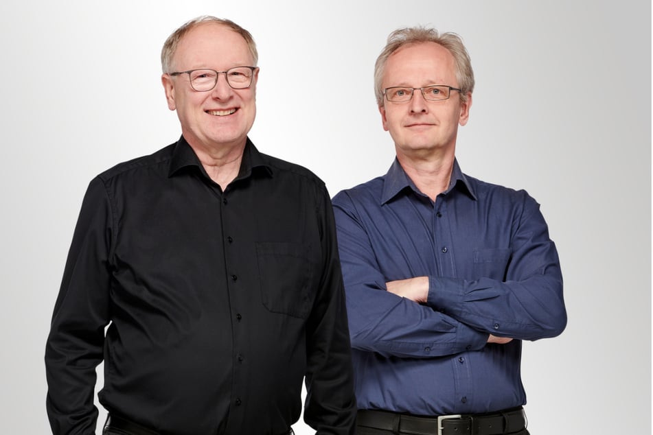 Wolfgang Coutandin (70, l.) und Bernd Wacker (55) hatten die Idee.