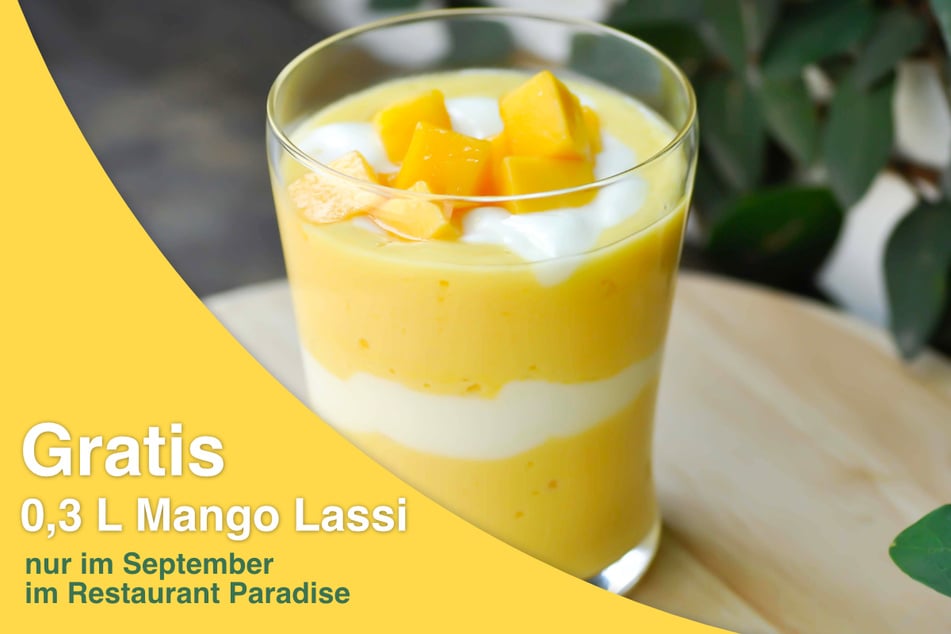 Um Euch den kostenlosen Mango Lassi zu sichern, braucht Ihr diesen Coupon.