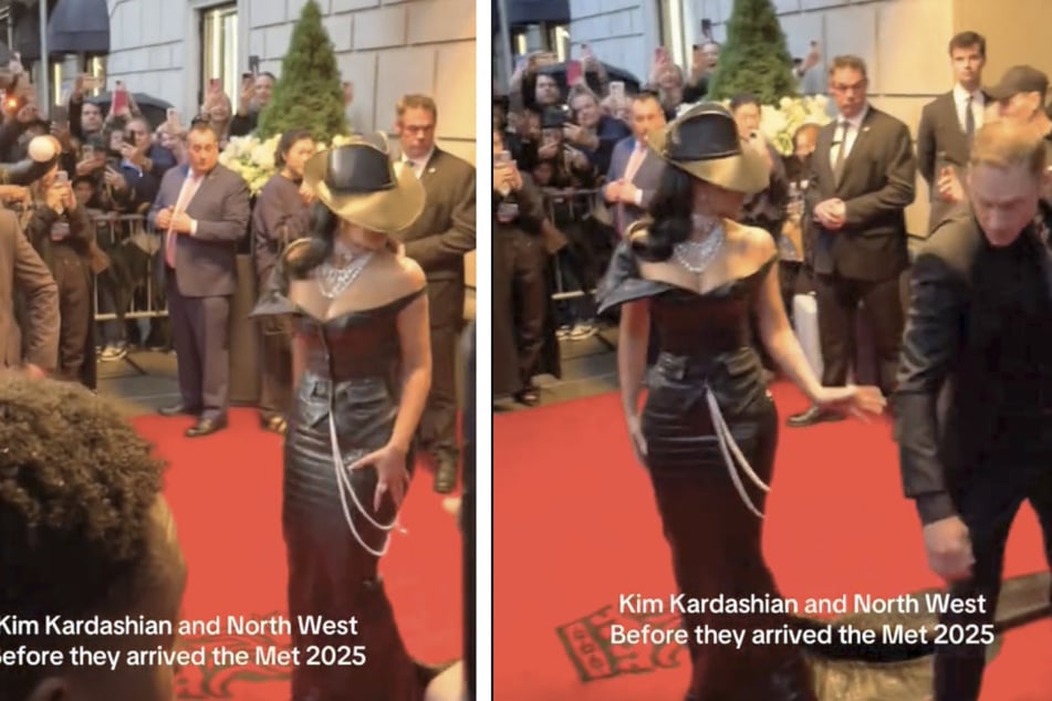 Kim Kardashian (44) wurde auf dem Weg zur Met Gala auf die Schleppe ihres Kleides getreten.