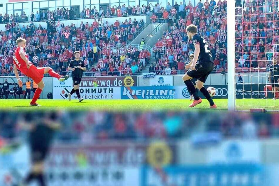Lion Lauberbach hatte keine Mühe, gegen Würzburg zum 2:0 einzuschieben