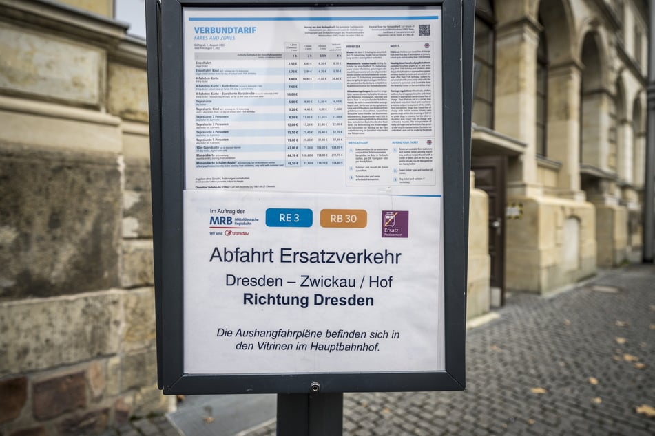 Zwischen Hauptbahnhof und Siegmar müssen Fahrgäste in den Bus umsteigen.