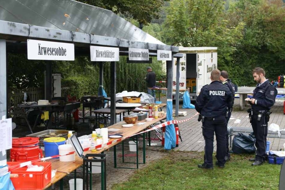 Der Tatort in Freudenberg: Auf einem Fest explodierte die Bratpfanne.