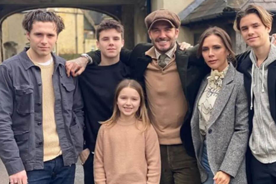 Hier nochmal die Beckham-Familie in der Nahaufnahme.
