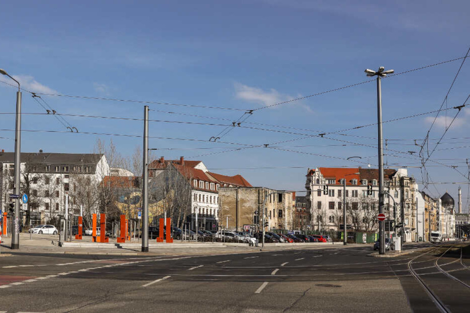 Der Tatort: Koreanischer Platz in Dresden-Friedrichstadt.