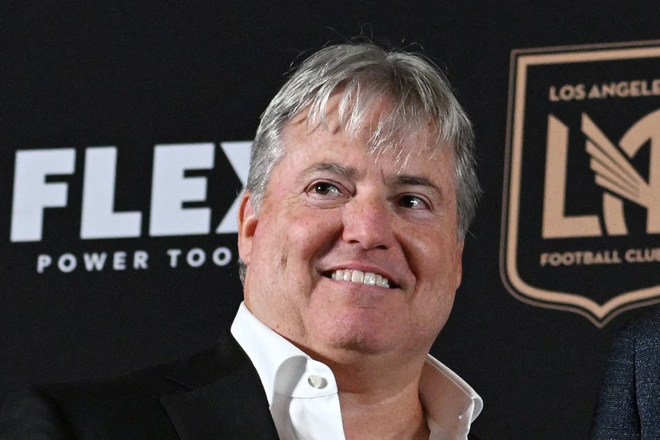 Los Angeles Football Club lead managing owner Larry Berg attends a press conference on July 11, 2022.