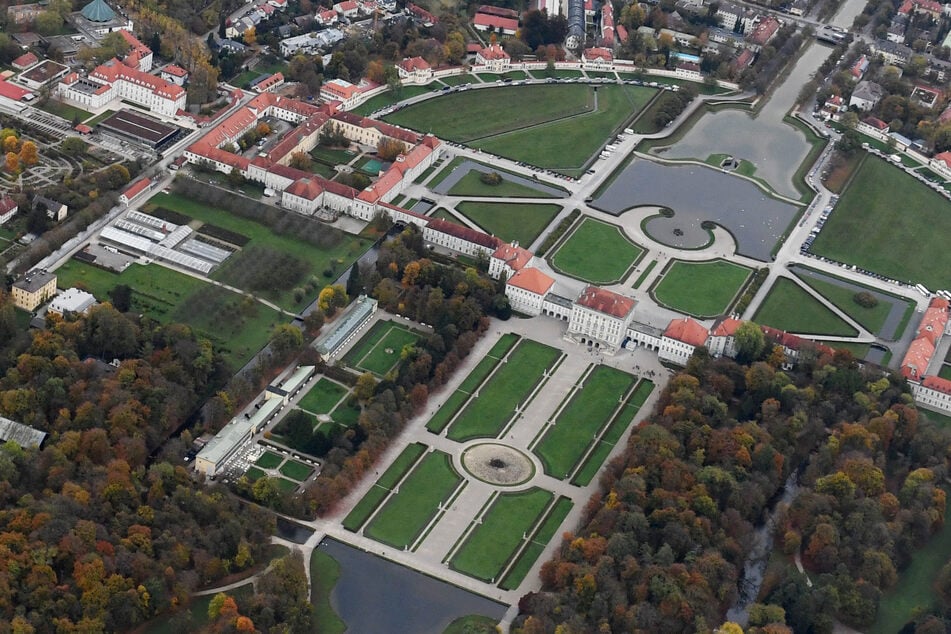 Schloss Nymphenburg aus der Luft gesehen: 1972 fanden hier die Reit-Wettkämpfe statt.