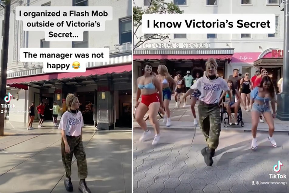 Jax orchestrated a flash mob outside a Victoria's Secret using her latest single of the same name.
