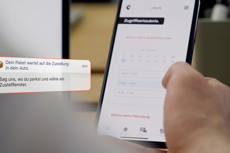 Per App gibt man den Standort seines geparkten Autos durch und wird über den gesamten Zustell-Prozess benachrichtigt.