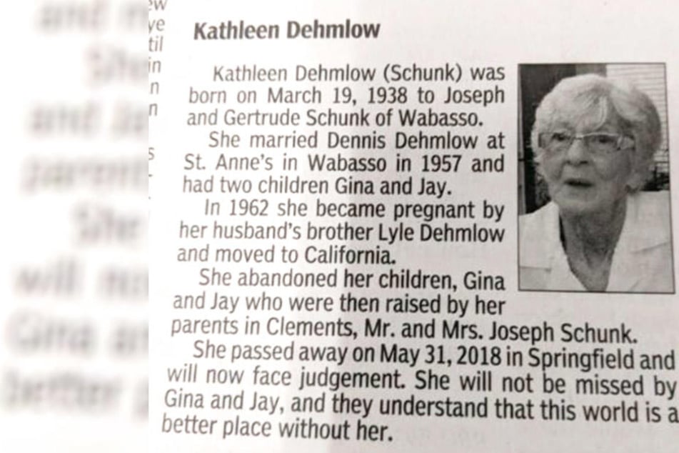 So sieht der Nachruf auf Kathleen Demlow (80) aus.