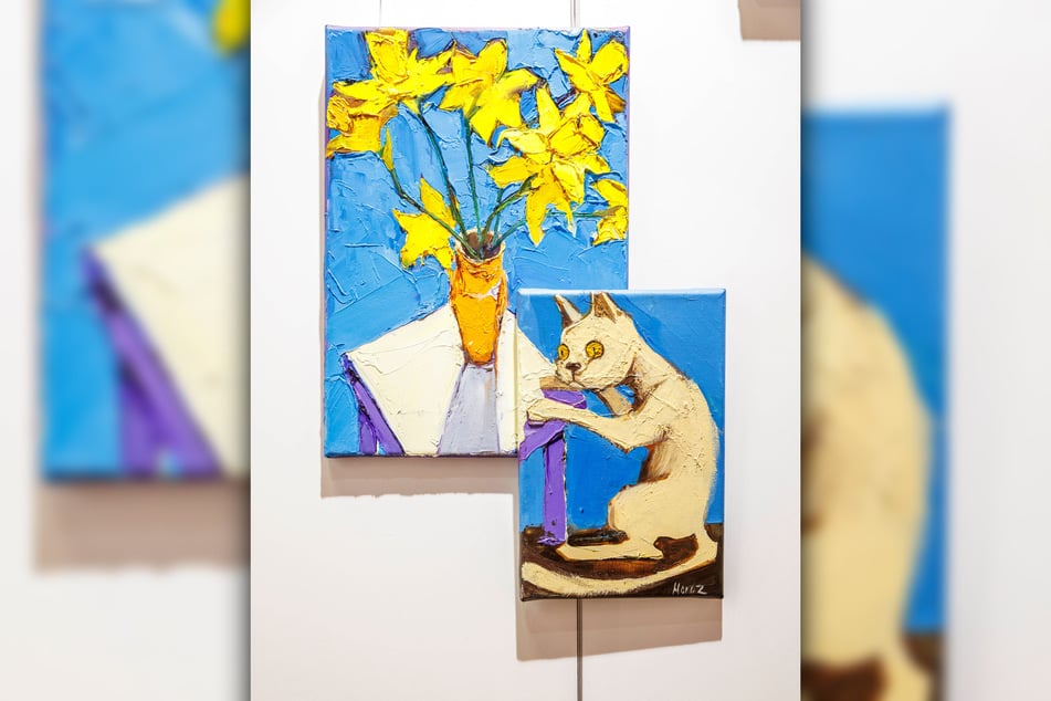 Wer Katzen liebt, kommt an den Bildern der in Murmansk geborenen und in Dresden lebenden Malerin Anna Moroz (39) nicht vorbei.