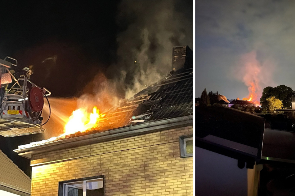 Am späten Montagabend: Plötzlich brennt der Dachstuhl lichterloh