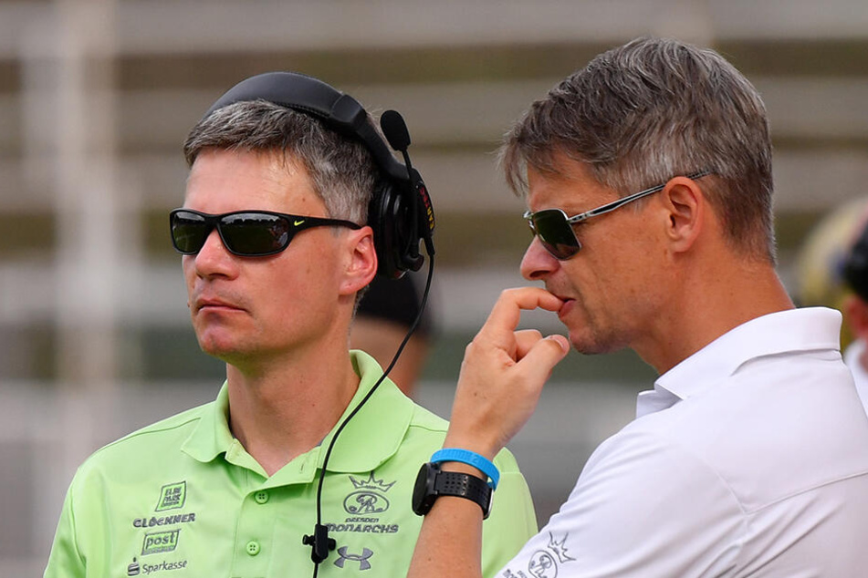 Thomas Stantke (r.) mit Headcoach Ulrich Däuber.