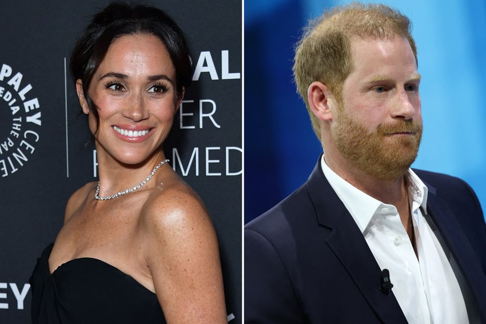 Britain's Prince Harry, the Duke of Sussex, has dismissed rumors that his marriage to Meghan Markle (l.) is in trouble.