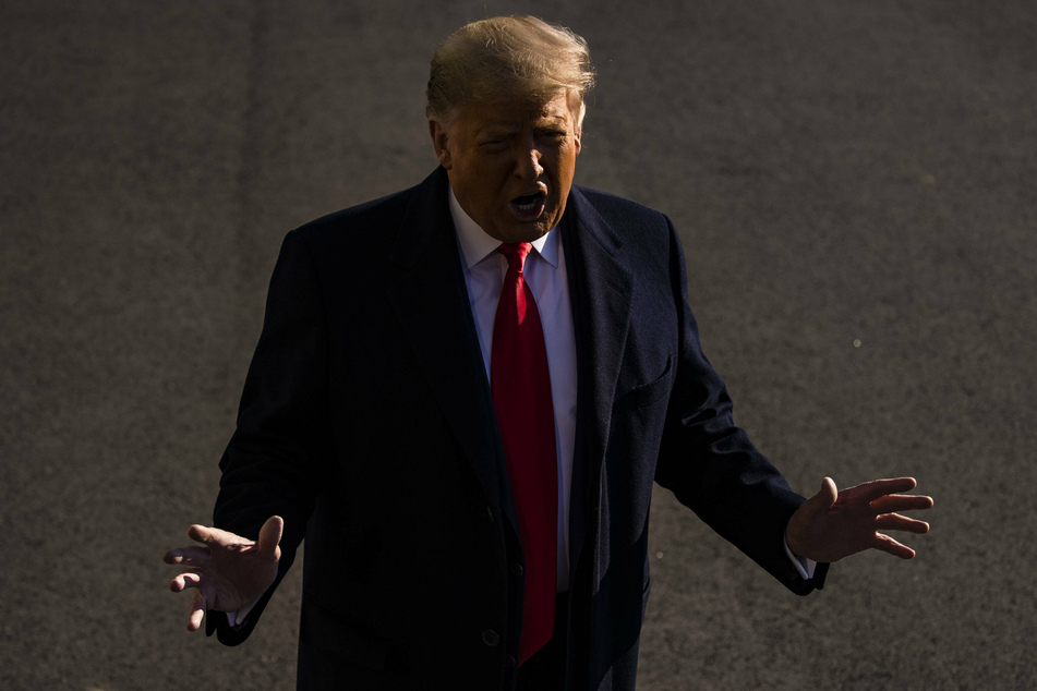 Trump addressing the media for the first time since the Capitol attack.