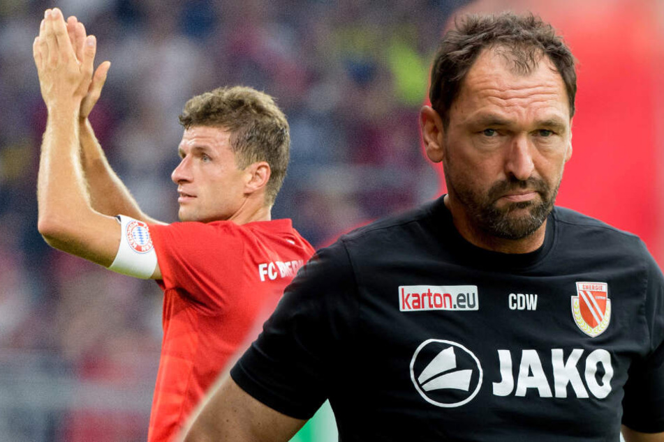 Freie Fahrt für Thomas Müller und Co.? "Pele" Wollitz sieht keine Chancen im Spiel gegen den großen FC Bayern München. (Bildmontage)