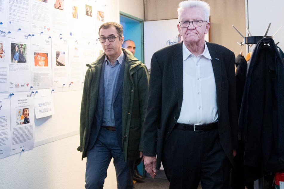 Winfried Kretschmann (71, rechts im Bild), Ministerpräsident von Baden-Württemberg (Bündnis 90/Die Grünen) und Cem Özdemir (54, links im Bild, ebenfalls Bündnis 90/Die Grünen).