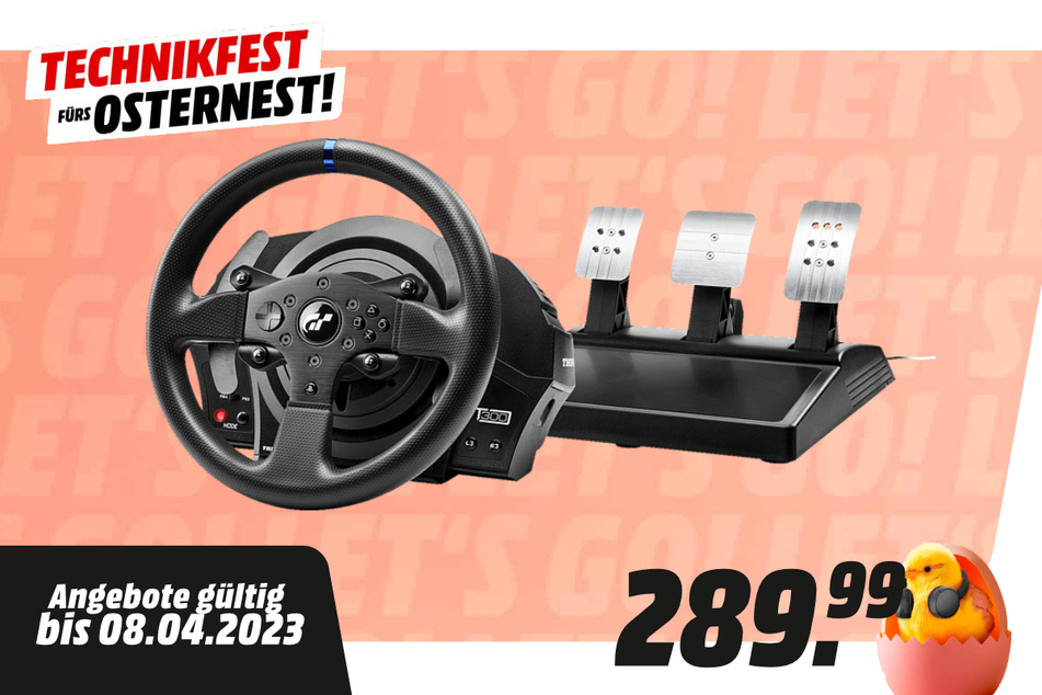 Thrustmaster-Gaming-Lenkrad für 289,99 Euro.