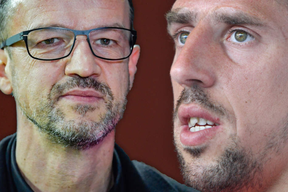 Fotomontage: Bayern-Profi Franck Ribéry (Re.) holte nach der Kritik an seinem Gold-Steak zum verbalen Rundumschlag aus.
