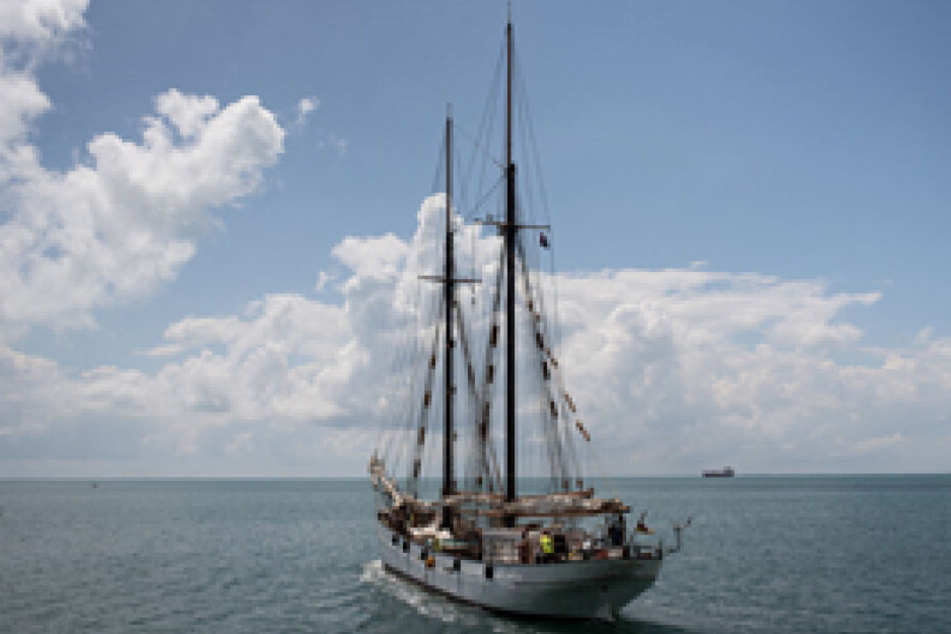 Das Frachtschiff "Avontuur" brachte den Kakao vom mittelamerikanischen Belize in den Hamburger Hafen.