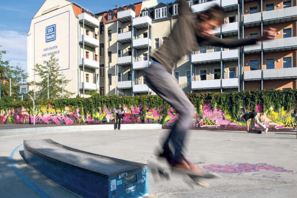 Der Spielplatz Roßthaler Str./Löbtauer Straße ist beliebt bei Skatern.