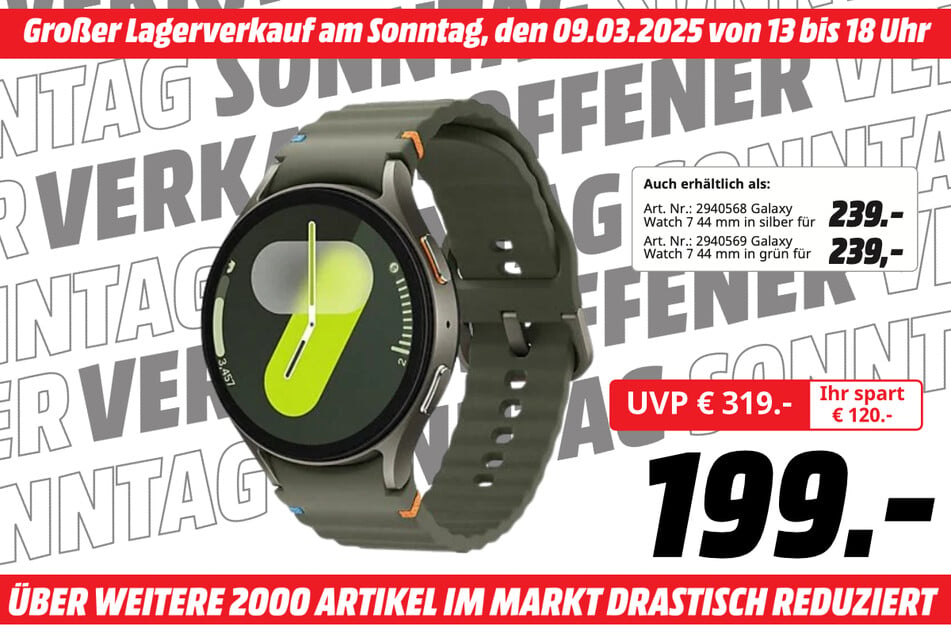 Samsung-Smartwatch für 199 statt 319 Euro.