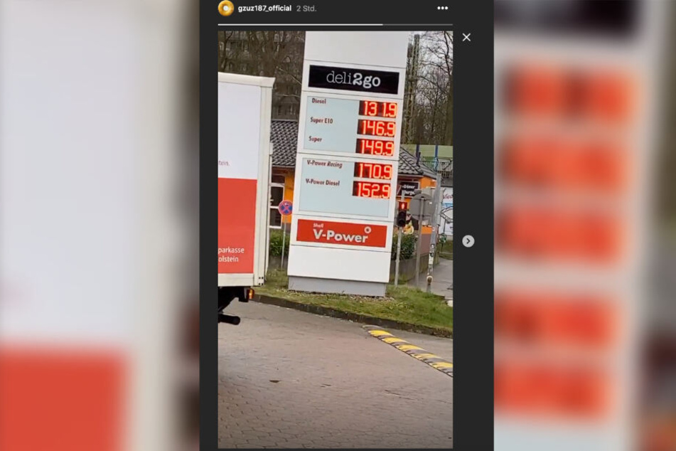 Während im Gericht alle auf Gzuz warten, postet er auf Instagram ein Video von einer Tankstelle.