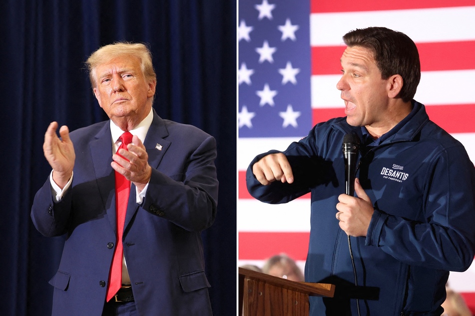 Presidential candidate Ron DeSantis (r) said he plans to pardon his rival Donald Trump if the former president is convicted.