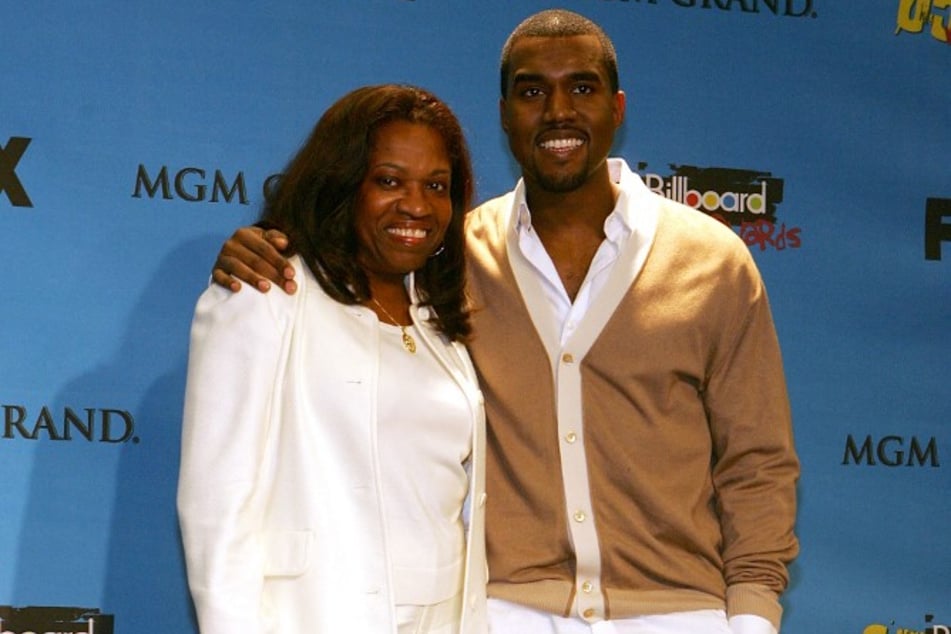 Kanye West with his mother Donda West, who passed away in November 2007.