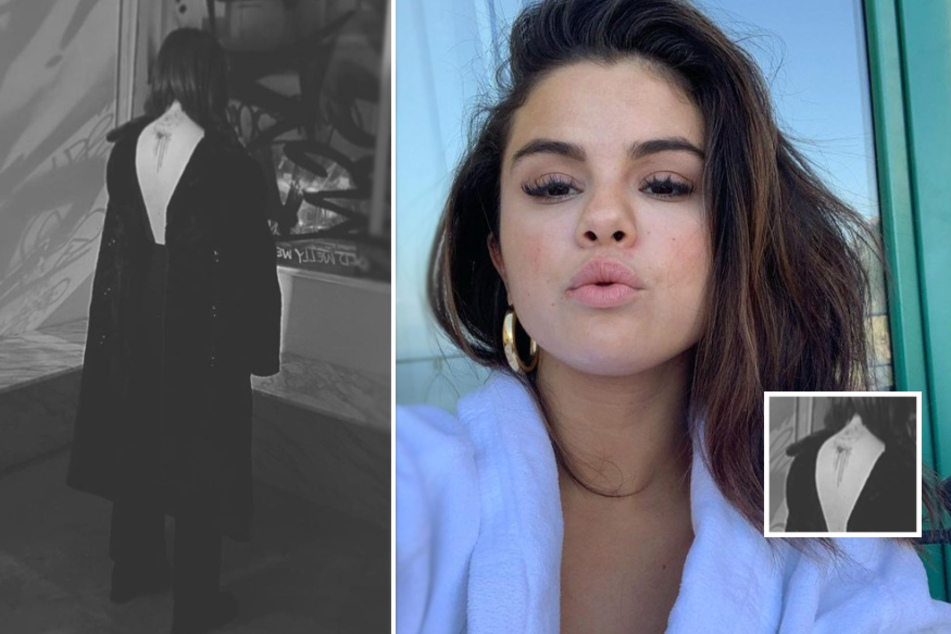 Selena Gomez reveals new back tattoo in mysterious black and white photo