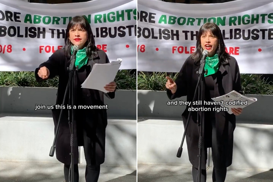 Karina Garcia, vice presidential candidate with the Party for Socialism and Liberation, delivers a powerful address on abortion rights on the 51st anniversary of the Roe v. Wade Supreme Court decision.