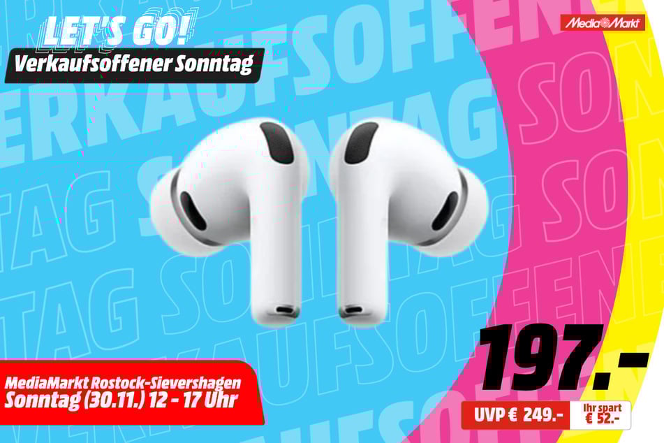 Apple AirPods Pro 3 für 197 statt 249 Euro.