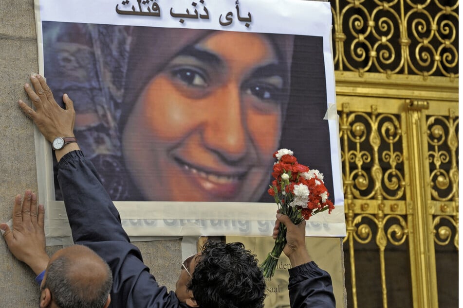 Der Mord an Marwa El-Sherbini am 1. Juli 2009 löste Proteste aus.