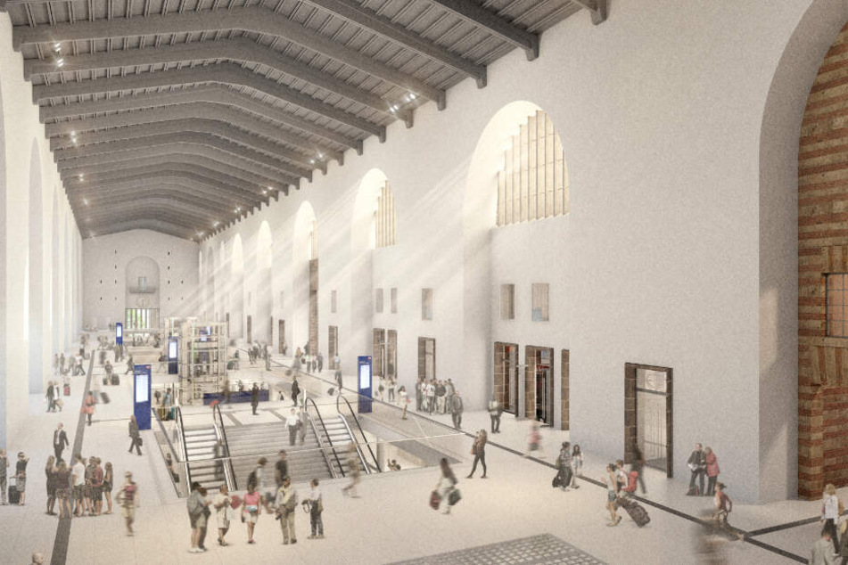 So soll es künftig im Inneren des Bahnhofsgebäudes aussehen.
