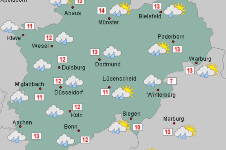 In NRW sind die Wetteraussichten derzeit recht trüb. Die Menschen müssen sich auf einige Regentage einstellen.