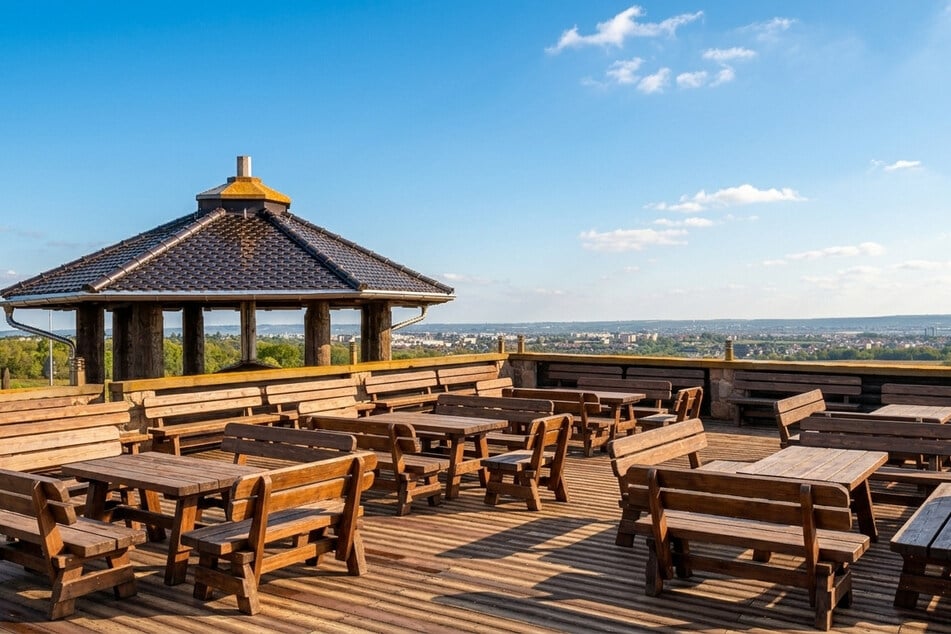 Ein besonderes Highlight des Standorts in Bannewitz ist die Außenterrasse mit Blick über Dresden.