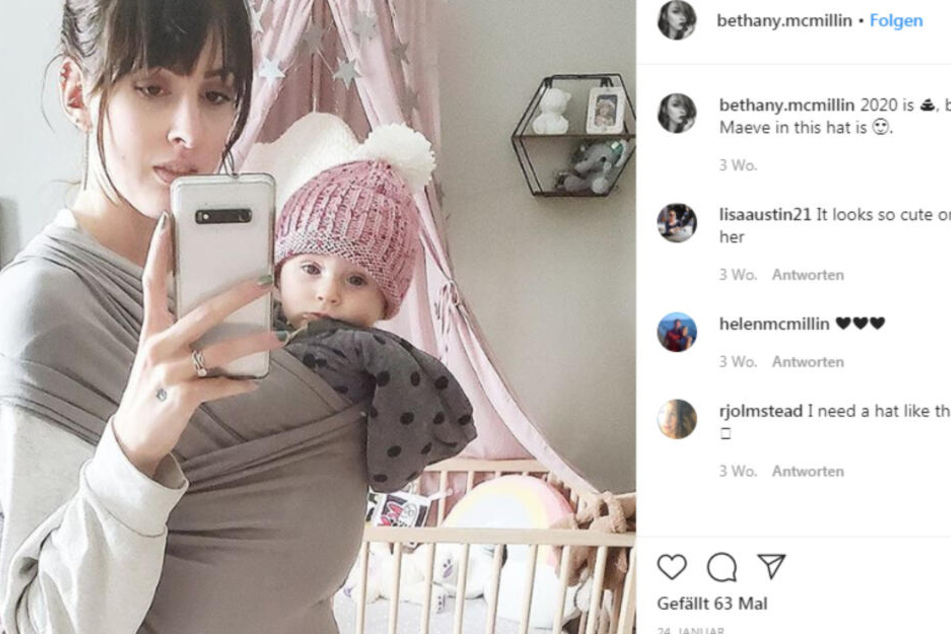 Bethany McMillin (27) mit Töchterchen Maeve.