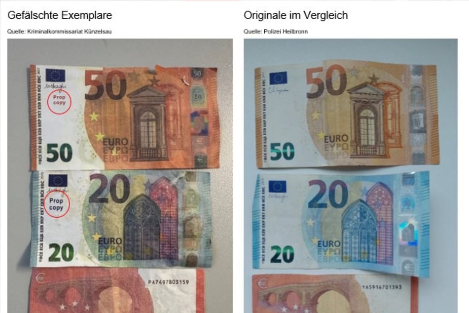 Die gefälschten Exemplare (l.) sehen deutlich dunkler aus.