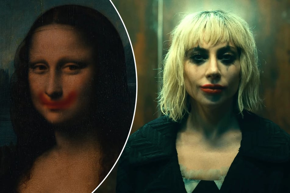 Lady Gaga comes face to face with the Mona Lisa in the Louvre and plants a lipstick smile on her face in a new video released Wednesday.