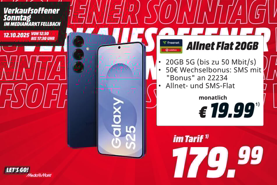 Samsung Galaxy S25 für nur 179,99 Euro im Tarif.