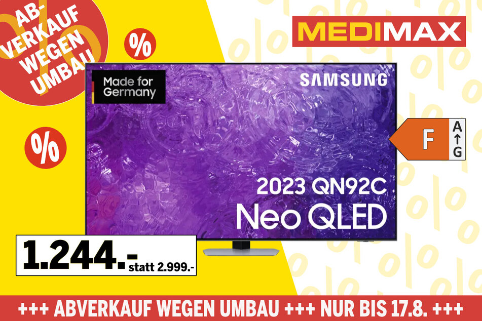 65-Zoll Samsung-QLED-TV für 1.244 statt 2.999 Euro.