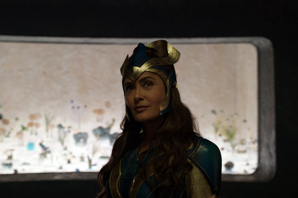 Salma Hayek portrays the wise and spiritual leader of the Eternals, Ajak.