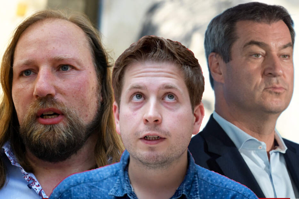 Große Namen, große Stimmung. Unter anderem werden Anton Hofreiter (Grüne), Kevin Kühnert (Jusos) und Markus Söder (CSU, v.l.) verbal auf den politischen Gegner einprügeln.