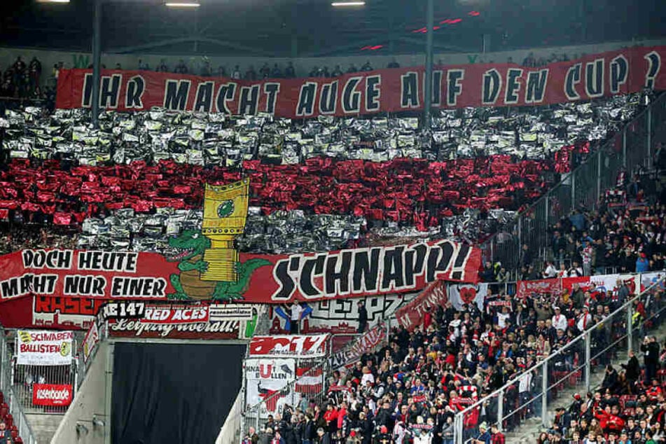 Die mitgereisten RB-Fans präsentierten diese Choreographie.