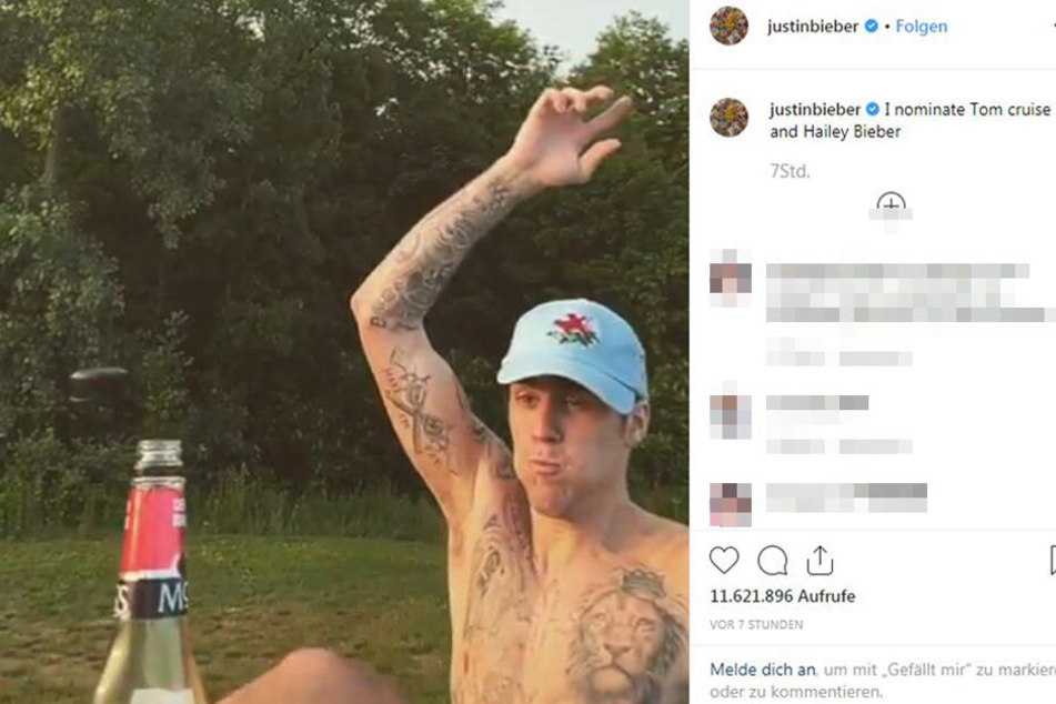 Justin Bieber postete seine gelungene "Bottle Cap Challenge" direkt bei Instagram.