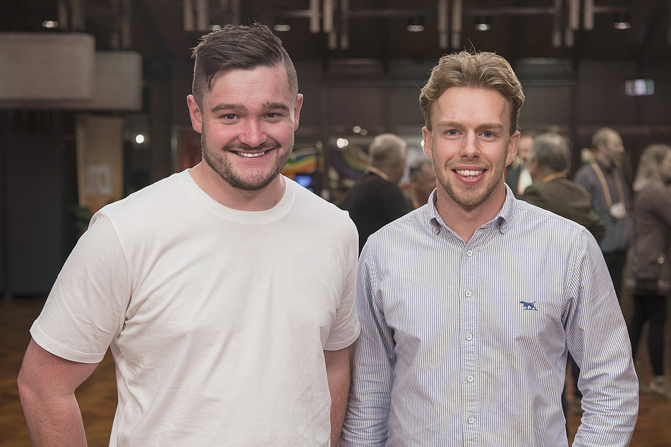 "Crazy scientist man" Logan Williams (l.) and Thomas Nye are the brains behind Shear Edge, a cutting-edge new company creating sustainable plastic with wool.