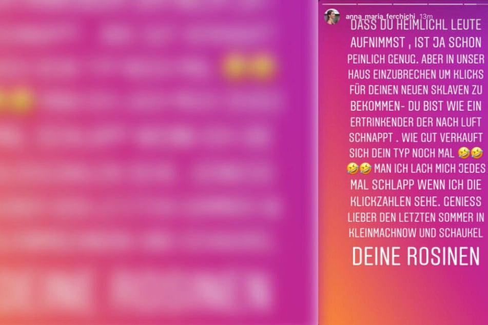Anna Maria Ferchichi kommentiert auf Instagram am Montagnachmittag Abou-Chakers Handy-Filmerei.