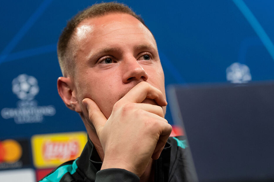ter Stegen auf der Pressekonferenz vor dem Champions-League-Duell gegen den BVB am Dienstag.